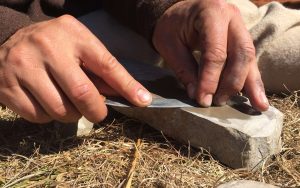 Sharpening with River Stone