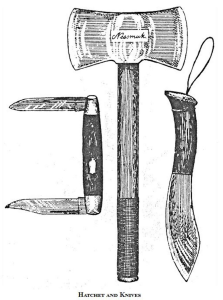 Hatchet and knives